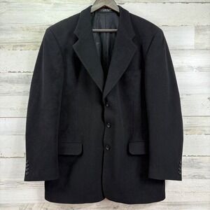Gianfranco Ruffini 44L Blazer Black Cashmere Blend Italian Fabric‎ Sport Coat